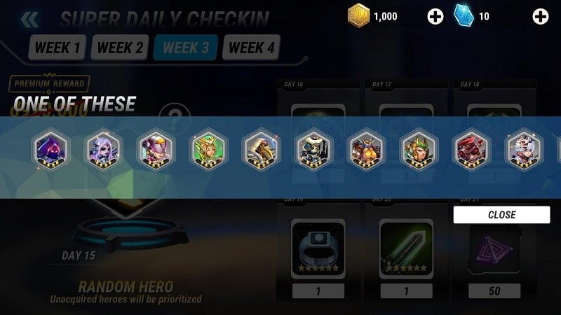 Equipment system in Heroes Infinity Premium MOD APK, including weapons, armor, and other accessories that enhance hero strength.