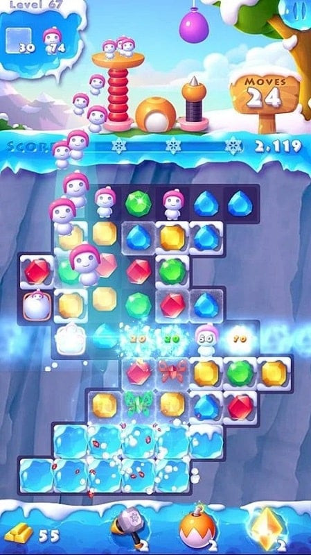 alt text: Hình ảnh minh họa phần thưởng hàng ngày trong Ice Crush 2