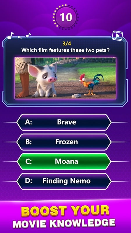 alt text: Hình ảnh minh họa phần thưởng trong Movie Trivia mod free.