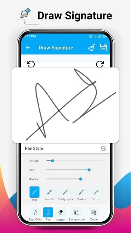 Illustrative image of the auto-signing feature in Signature Maker