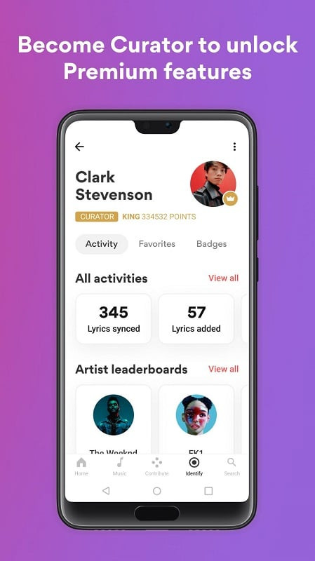 Musixmatch LyricsCard feature, allowing users to share lyrics on social media