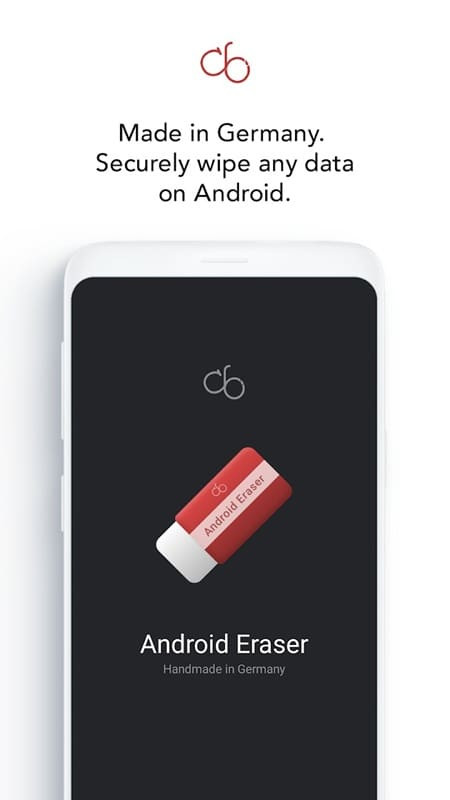 Data Eraser App erasing data on a phone.