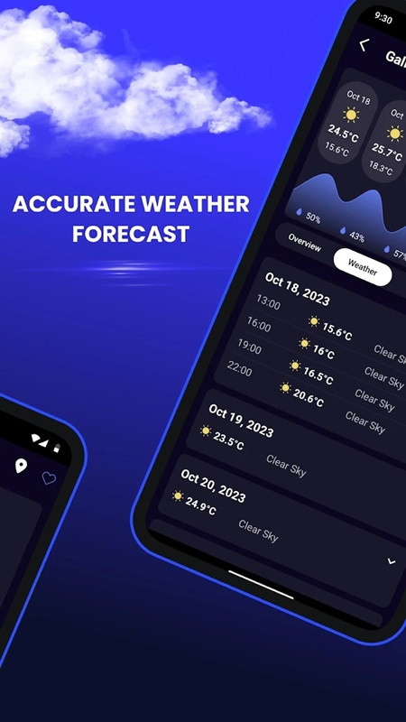 Marine Weather MOD APK displayed on an Android phone.