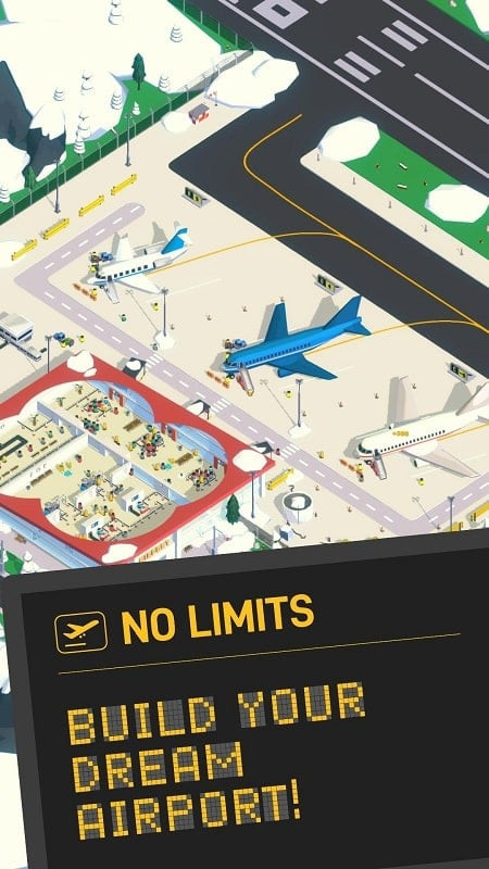 A person playing Airport Inc on an Android device.