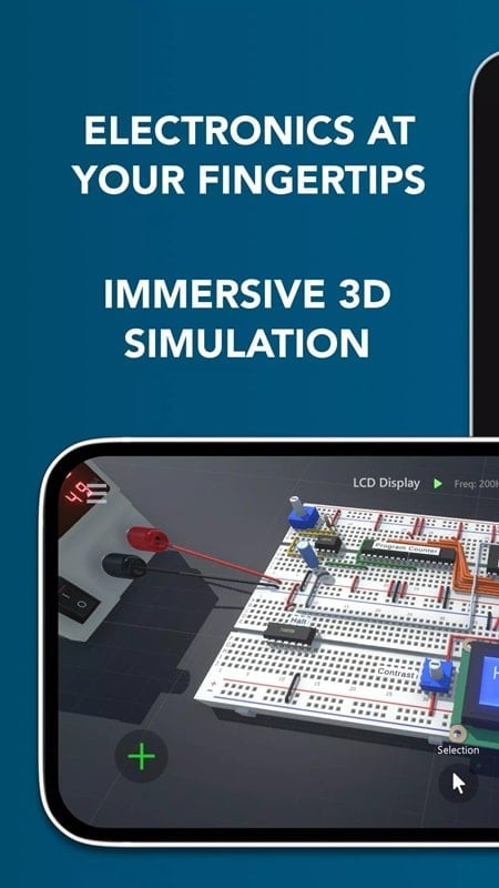 Electronic components being assembled in CRUMB, with detailed 3D visuals.