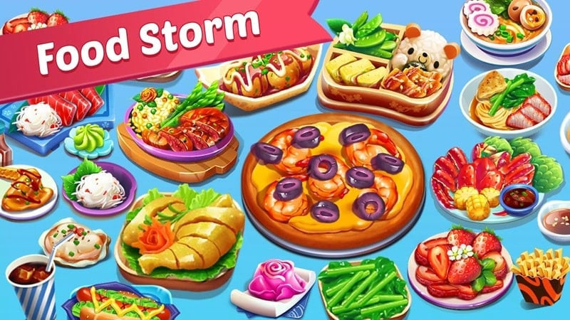 Alt text: Hình ảnh minh họa việc lựa chọn nguyên liệu và nấu ăn trong game Foodie Festival.