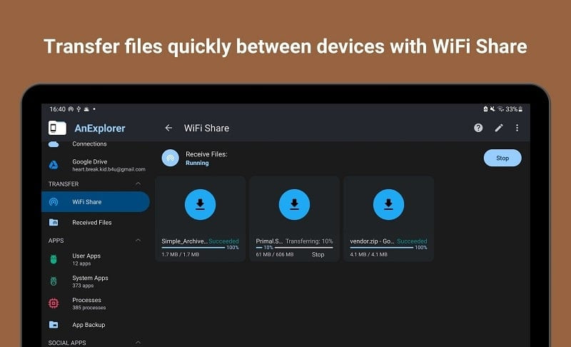 Using File Manager TV USB OTG Cloud on a phone to manage files on Android TV