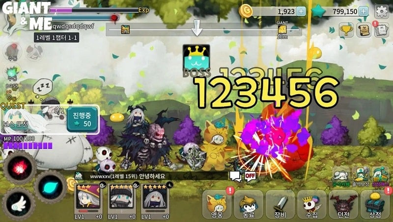 Tiny warriors battling a giant in Giant and Me MOD APK