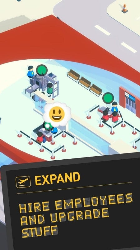 A promotional image of Airport Inc on a mobile phone.