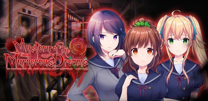 alt text: Hình ảnh quảng cáo game Mystery of the Murderous Dreams với nhân vật nữ chính