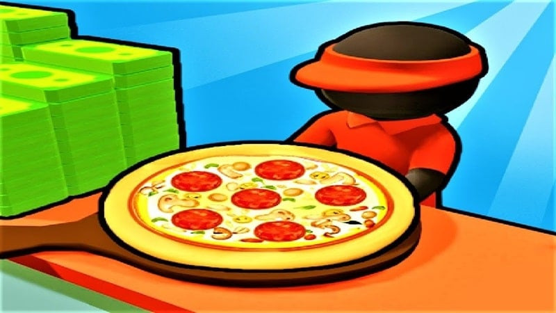 alt text: Hình ảnh quảng cáo game Pizza Ready với hình ảnh chiếc pizza hấp dẫn