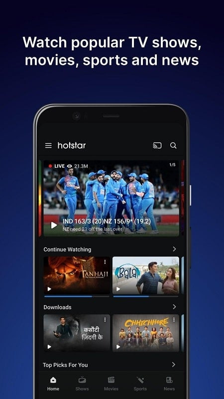 alt text: Hình ảnh quảng cáo phim trên ứng dụng Hotstar