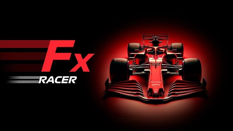 alt text: Hình ảnh trò chơi Fx Racer với một chiếc xe đua đang tăng tốc trên đường đua.