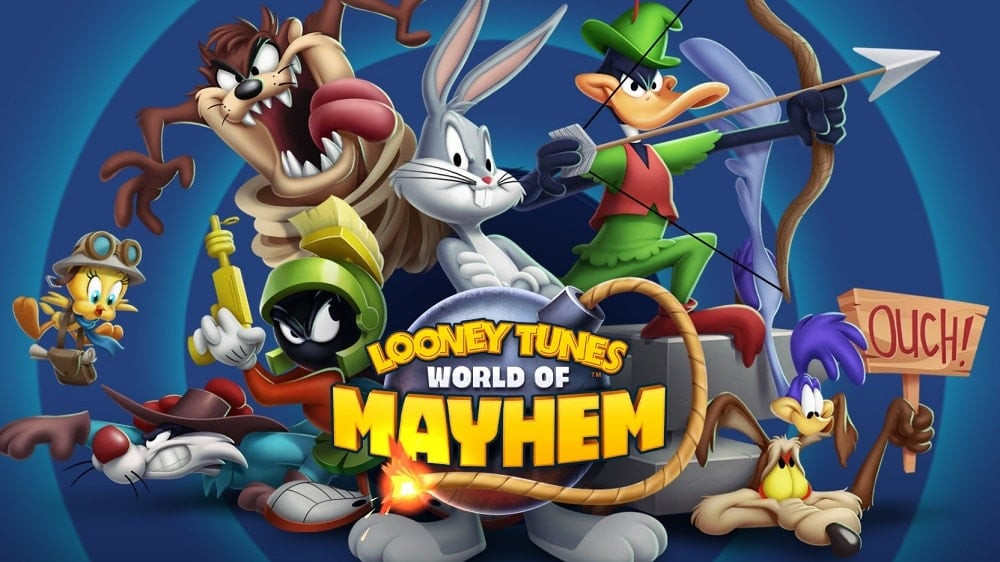 alt text: Hình ảnh trò chơi Looney Tunes World of Mayhem với các nhân vật hoạt hình quen thuộc.