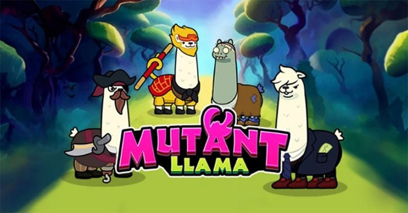 alt text: Hình ảnh trò chơi Mutant Llama hiển thị một đội quân lạc đà đột biến sẵn sàng chiến đấu.