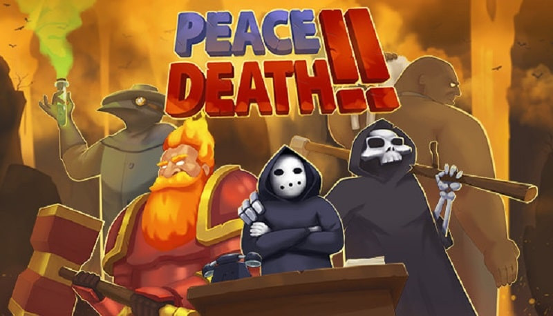 alt text: Hình ảnh trò chơi Peace, Death! 2 với nhân vật Thần Chết đang phân loại linh hồn.