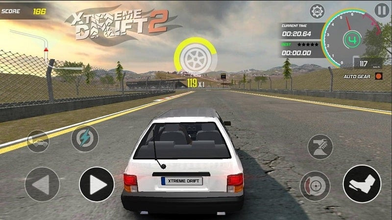 A blue sports car in Xtreme Drift 2