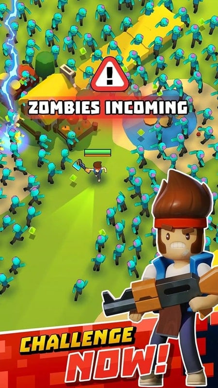 alt text: Hình ảnh trò chơi Zombie Crusher, nhân vật chính đang chạy trốn khỏi lũ zombie