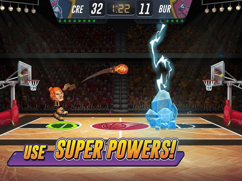 alt text: Hình ảnh trong game Basketball Arena hiển thị giao diện lựa chọn cầu thủ.