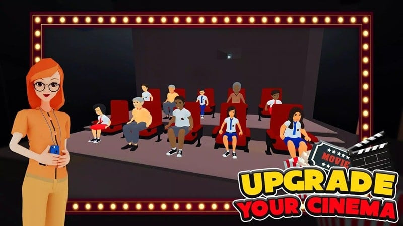 Player standing in the cinema lobby in Bioskop Simulator