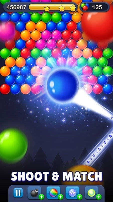 Bubble Pop! Puzzle Game Legend screenshot displaying colorful bubbles arranged in a unique pattern.