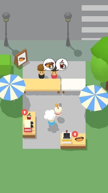 alt text: Hình ảnh trong game Eatventure hiển thị giao diện trên điện thoại Android.