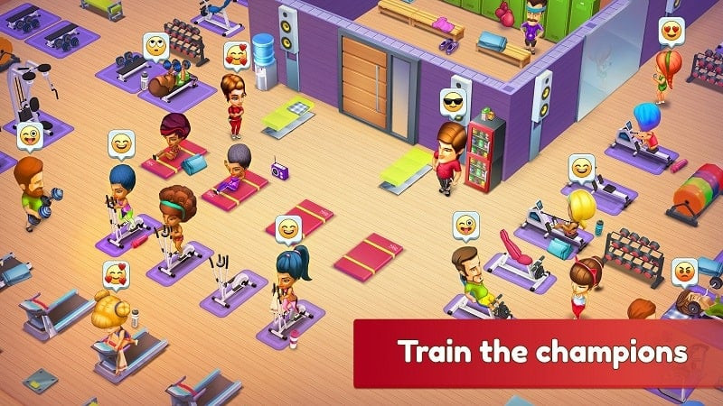 alt text: Hình ảnh trong game My Gym apk, hiển thị giao diện chính của trò chơi.