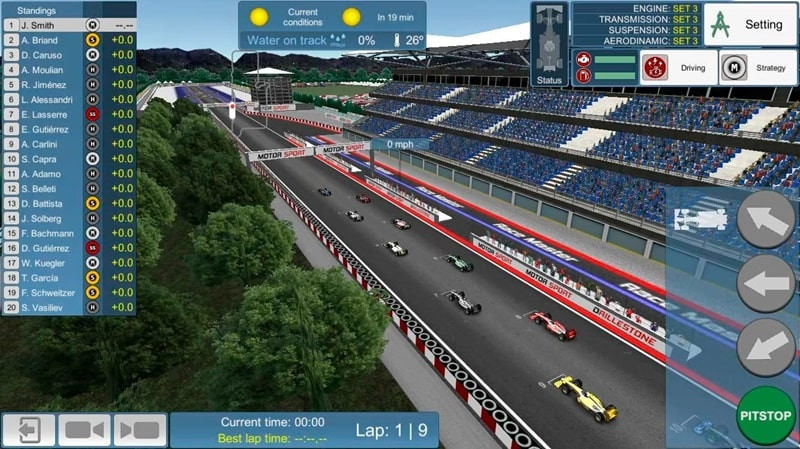 Gameplay of Race Master Manager mod, focusing on controlling the race car on the track.