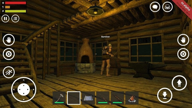 Survival Simulator gameplay screenshot: Character fighting a zombie.