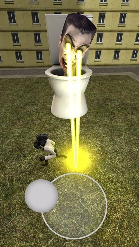 Agent battling a Skibidy Toilet monster in Toilet Fight MOD APK