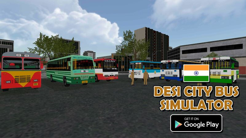 alt text: Hình ảnh xe buýt trong game Desi City Bus Indian Simulator