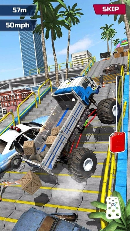 A 4x4 vehicle overcomes an obstacle in Offroad Climb 4x4 MOD APK.