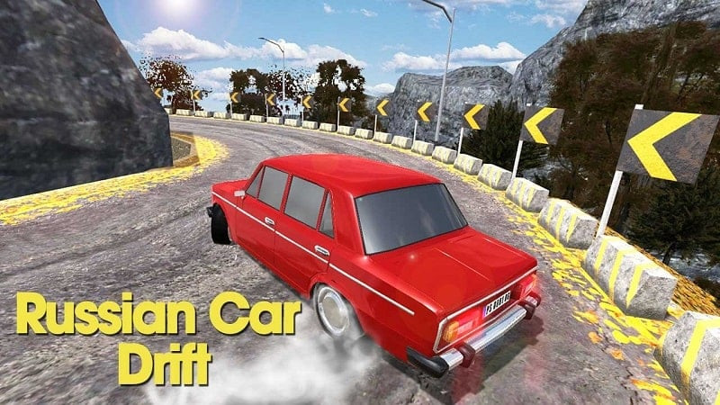 alt text: Hình ảnh xe đua trong game Russian Car Drift với đồ họa sắc nét, thể hiện tốc độ và sự mạnh mẽ.