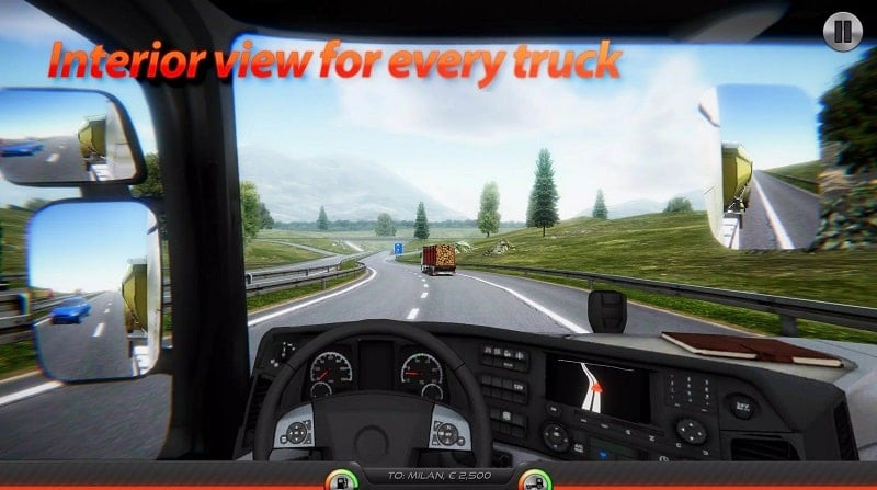 alt text: Hình ảnh xe tải trong game Truckers of Europe 2 phiên bản MOD APK.