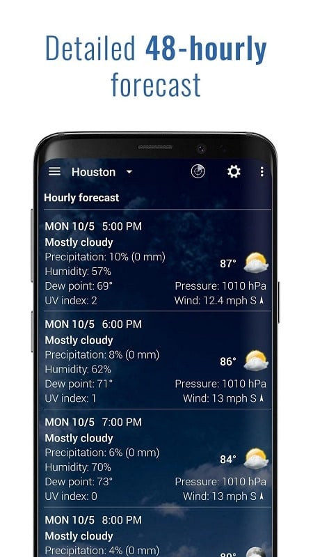 Phone wallpaper displaying Transparent Clock & Weather Pro app with a transparent interface for easy weather viewing.