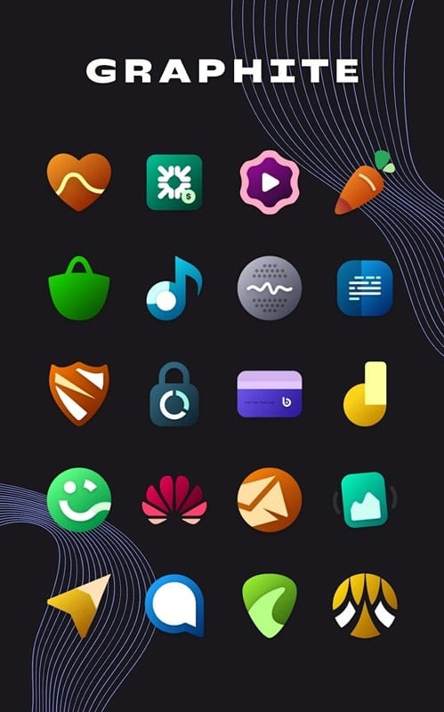 alt text: Hình nền tối giản trong Graphite Icon Pack