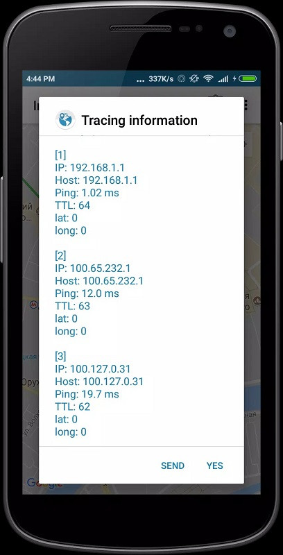 alt text: Intrace: Visual Traceroute mod apk free giúp bạn theo dõi dữ liệu toàn cầu