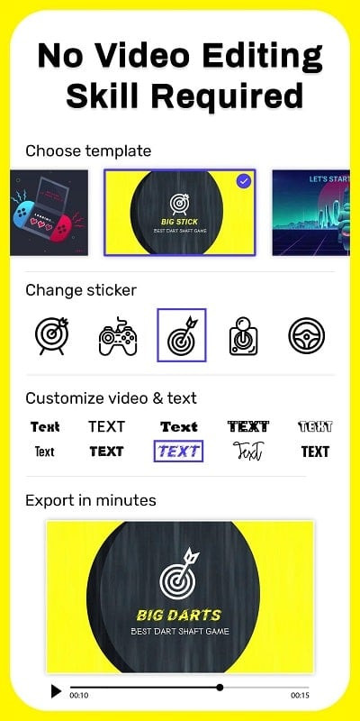 Various intro templates available in the Intro Maker, Outro Maker app, suitable for different fields.