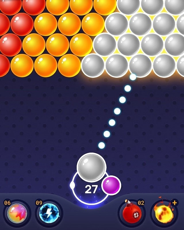 Complex bubble formation in Bubble Shooter Games.