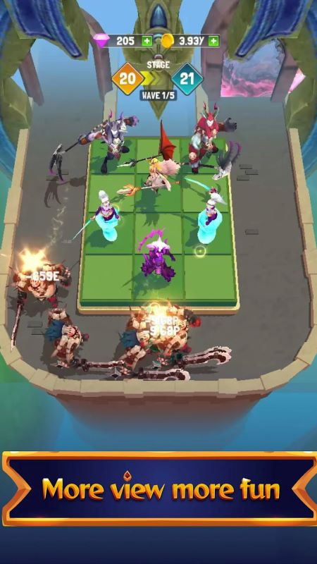 Battle screen in Merge Tower Defense 3D MOD APK