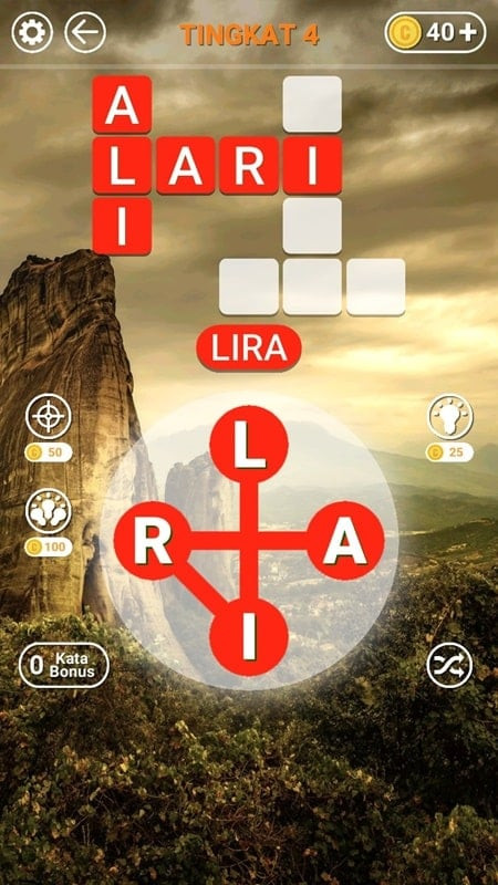 Help screen in Indonesian Word Puzzle MOD for Android