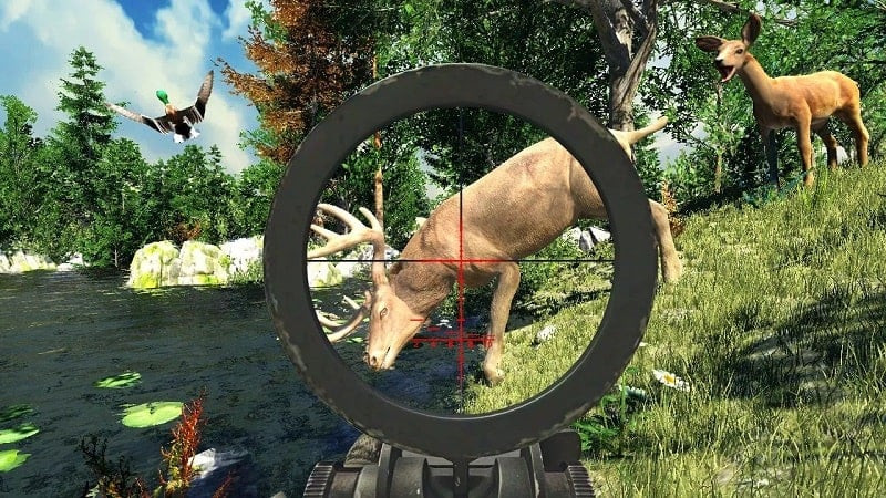 alt text: Màn hình kết thúc nhiệm vụ trong Hunting Simulator 4x4, hiển thị số điểm và phần thưởng nhận được