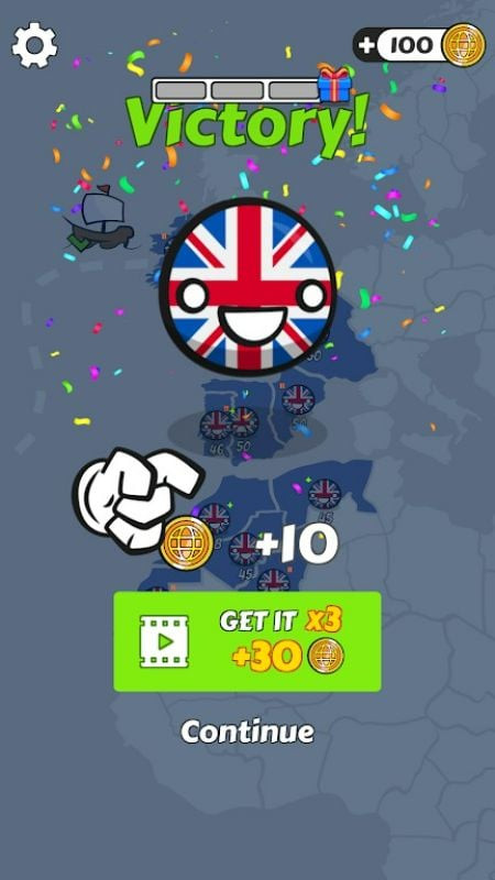 Difficult situation illustration in Country Balls World War mod