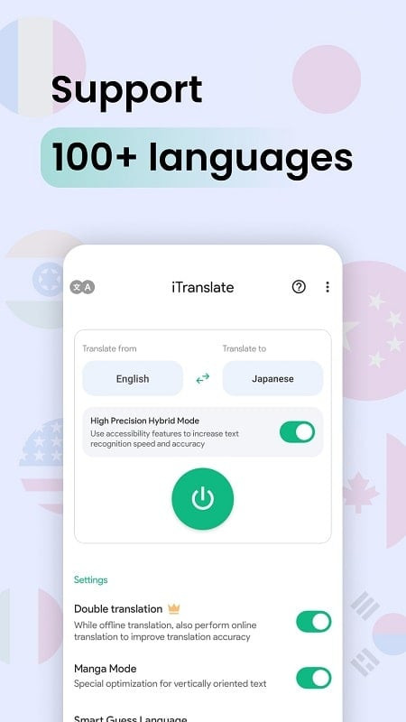 Using Instant Translate On Screen MOD APK for real-time translation on a mobile phone, saving users time.