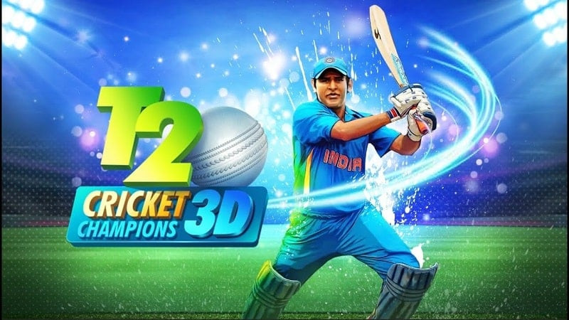 alt text mô tả ảnh T20 Cricket Champions 3D với giao diện sống động và các cầu thủ đang thi đấu