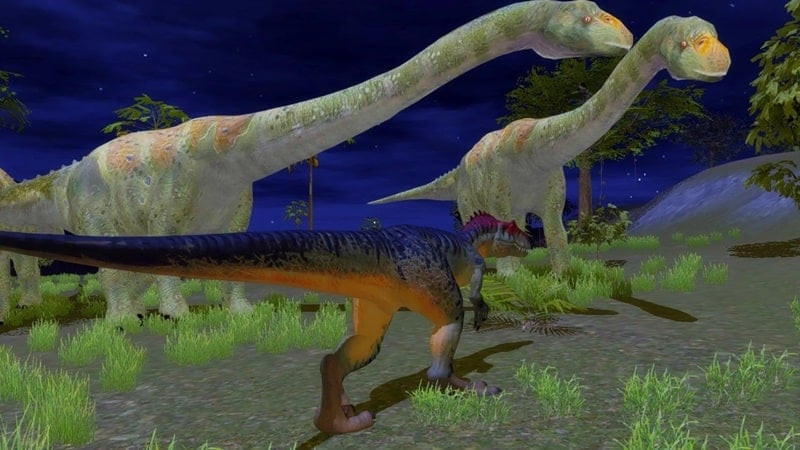 Allosaurus confronting an enemy