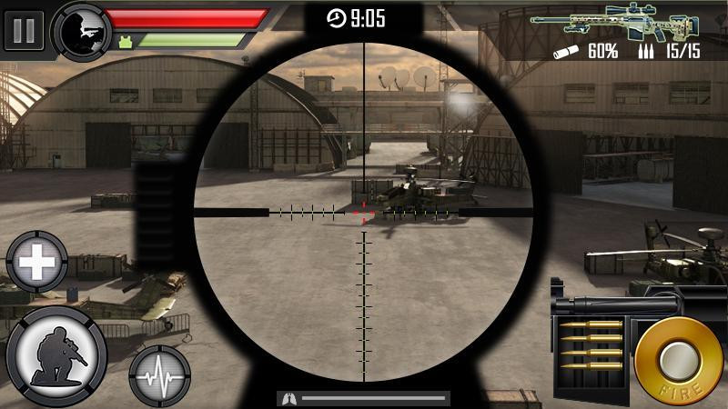 alt text: Một cảnh bắn tỉa trong game Modern Sniper MOD APK với đồ họa chân thực.