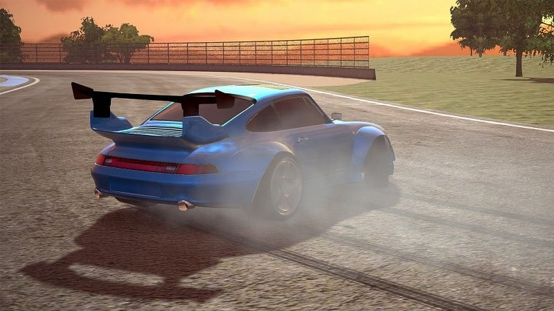 A car drifting on a track in Drift Hunters