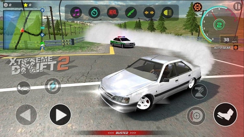 A black sports car drifting in Xtreme Drift 2