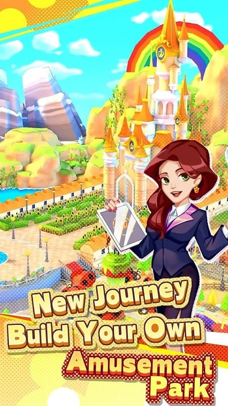 alt text: Một góc nhìn khác trong game Amusement Park Empire, cho thấy sự đa dạng của các trò chơi